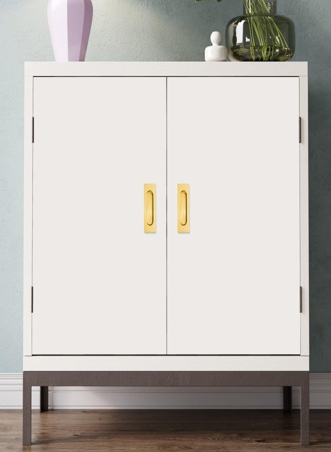 Malimali 4.72 Inch Recessed Finger Flush Pulls for Kitchen Cabinet, Closet, Sliding Cupboard Door Handle - Brushed Gold Stainless Steel Rectangular Door Pulls Replacement Hardware (2 Pack) - Image 5